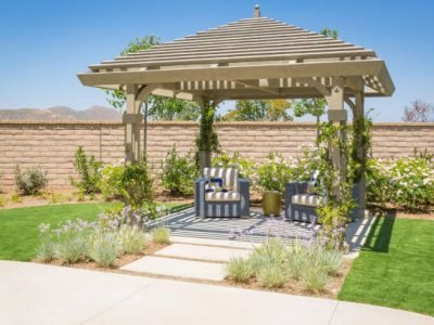 Beautiful Yard Pergola Patio Cover with Chairs.